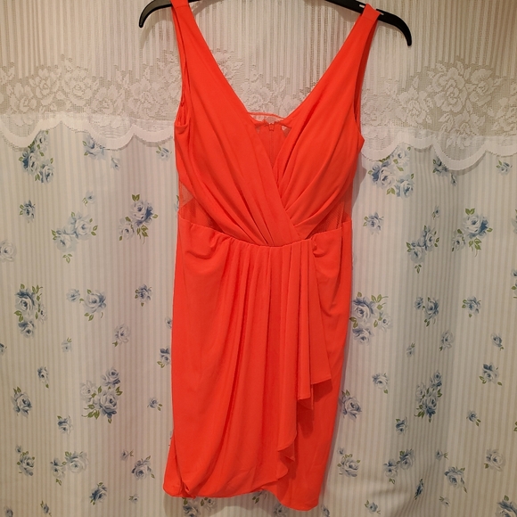 Hailey Adrianna Papell strapless orange party dress sz 4 - Picture 3 of 16